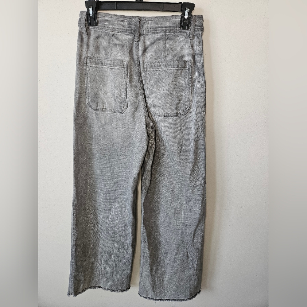 Mango Catherine Wide leg hugh rise distressed raw hem Jeans size US 2/ EUR 34 - Picture 2 of 5